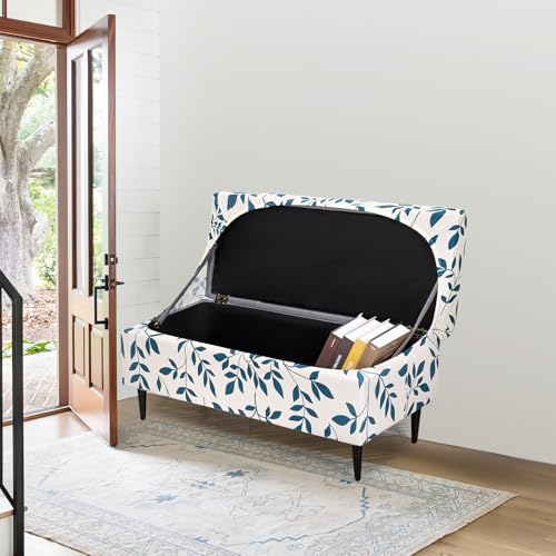 Image of FUANGUI Ottoman Cover Stretch Storage Ottoman Bench Slipcover Printed Folding Storage Bench Ottoman Cover Footrest Stool Slipcover Footstool Protector Cover with Elastic Bottom,Medium,81