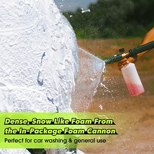 PowRyte Pressure Washer with Hose Reel, Foam Cannon, 4 Different Pressure Tips, Power Washer