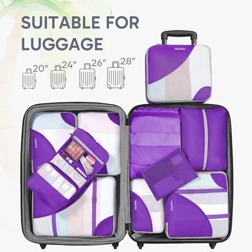 Image of OlarHike 10 Set Packing Cubes for Travel, Gifts for Women Mom,Anti-Tearing Suitcase Organizer with Over 1000 pcs Mesh Holes,Vacation Essentials & Accessories for Cruise Ship