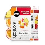 SKRATCH LABS Sport Hydration Drink Mix, Fruit Punch (20 Single Serving Packets) - Electrolyte Powder Developed for Athletes and Sports Performance, Gluten Free, Vegan, Kosher