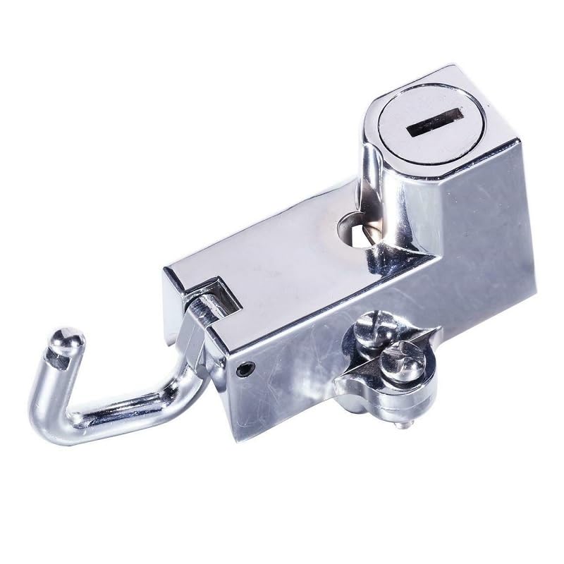 Auto-Styling 22–32 mm schwarzes Motorrad-Lenker-Helmschloss für Harley Street Glide FLH- FLHX Touring(Silver)
