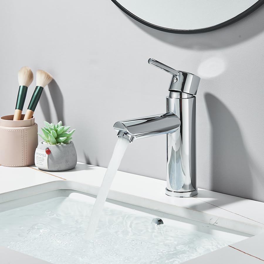 Bathroom Sink Tap Single Lever Basin Mixer Chrome