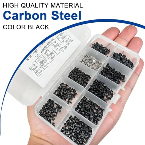 Image of XIKKART 1000 Pcs Laptop Notebook Computer Replacement Screws Kit | Compatible with Lenovo, Toshiba, Gateway, Samsung, HP, IBM, Dell, Sony, Acer, Asus | SSD, Hard Disk, SATA Repair Assortment Set