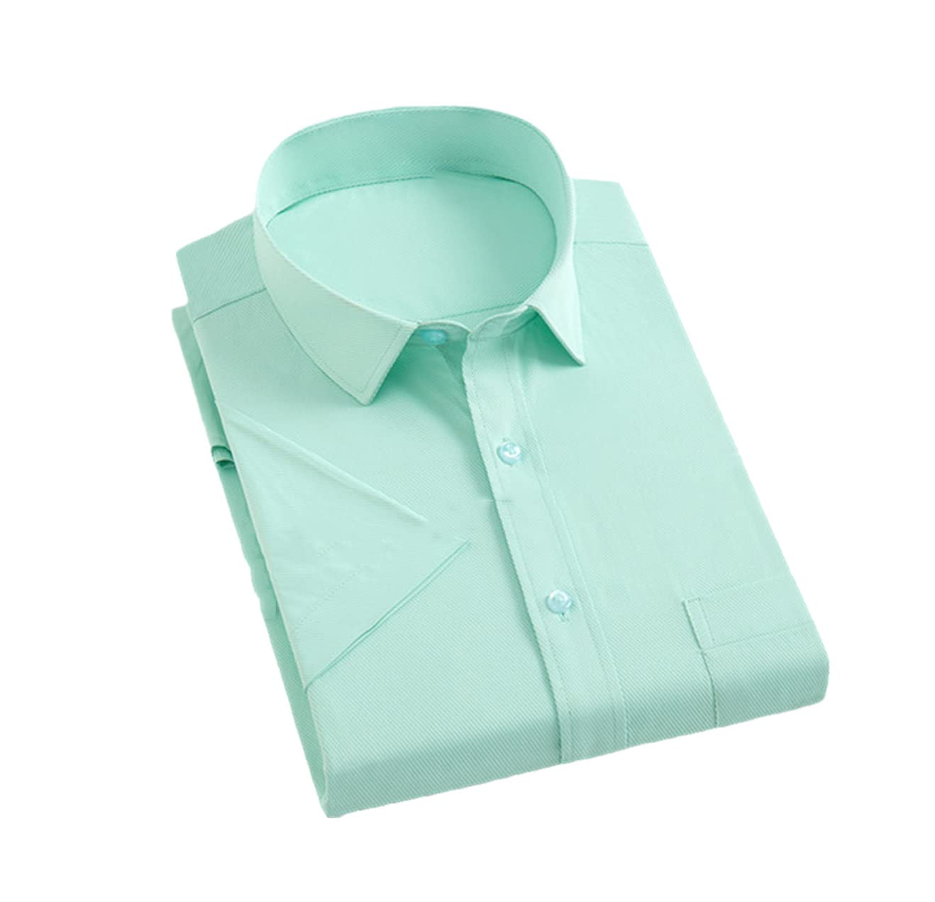 Men's Dress Shirts Twill Summer Formal Striped Shirts for Male Casual Regular Fit Mens Social Short Sleeve