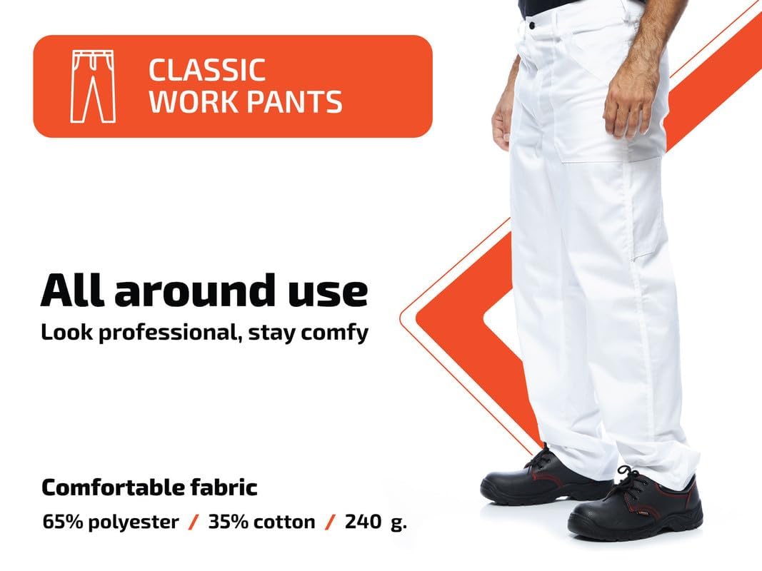 MAZALAT work wear Pantalons de Travail Homme, Pantalons de Travail Modèle Classique, Pantalon Cargo, Vêtements de Travail, Grandes Tailles jusqu'à 3ХL, Bleu, Blanc, Rouge, Vert, Gris
