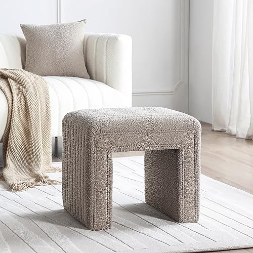 Get Set Style Vanity Stool Chair,Modern Boucle Ottoman Foot Stool
