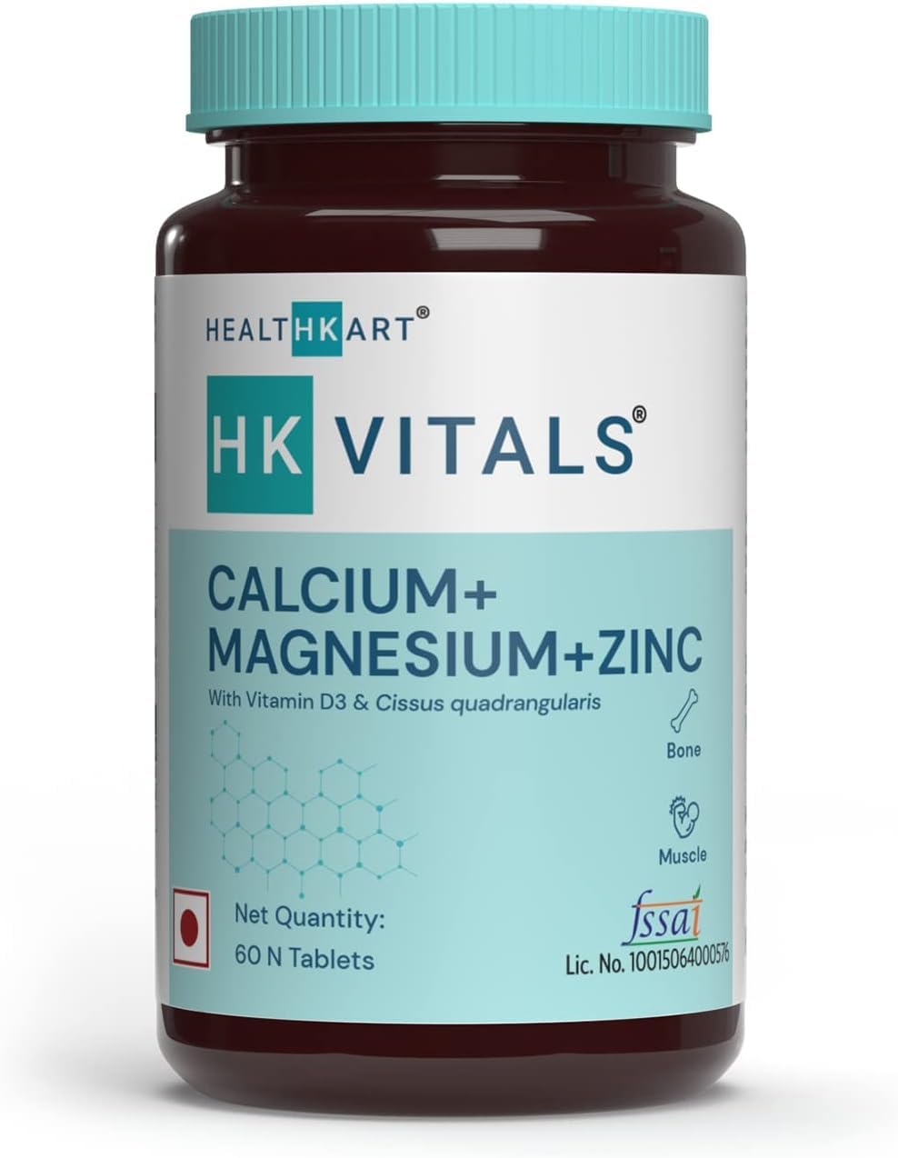 AA Calcium Magnesium & Zinc Tablets with Vitamin D3, Calcium Supplement for Women and Men, for Bone Health & Joint Support, 60 Calcium Tablets