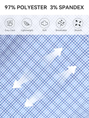 Esabel.C Mens Dress Shirts Wrinkle Free Long Sleeve Print Formal Business Casual Button Down Shirts2