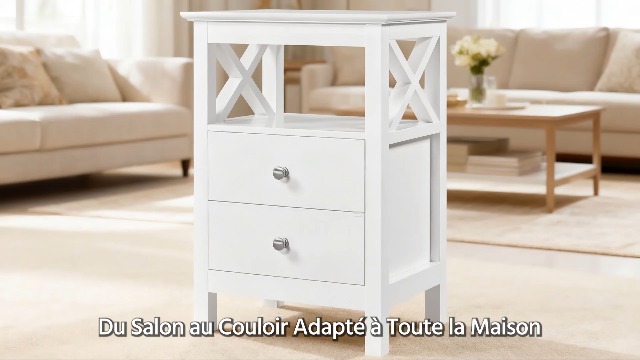 Yaheetech Table D'Appoint Bout De Canapé Avec Porte-Revues – Design Élégant X, Gain De Place, Blanc Moderne 50x25x70 Cm – Idéale Salon Ou Chambre