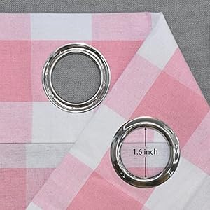 3 pc cotton classic country farmhouse kitchen window curtain grommet top pink white buffalo check tier valance set 54 x 18 32 x 30  urban country home decor