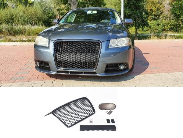 Honingraat grill - Audi A3 8P 08-13 - ZWART GLANS - Sportoptiek