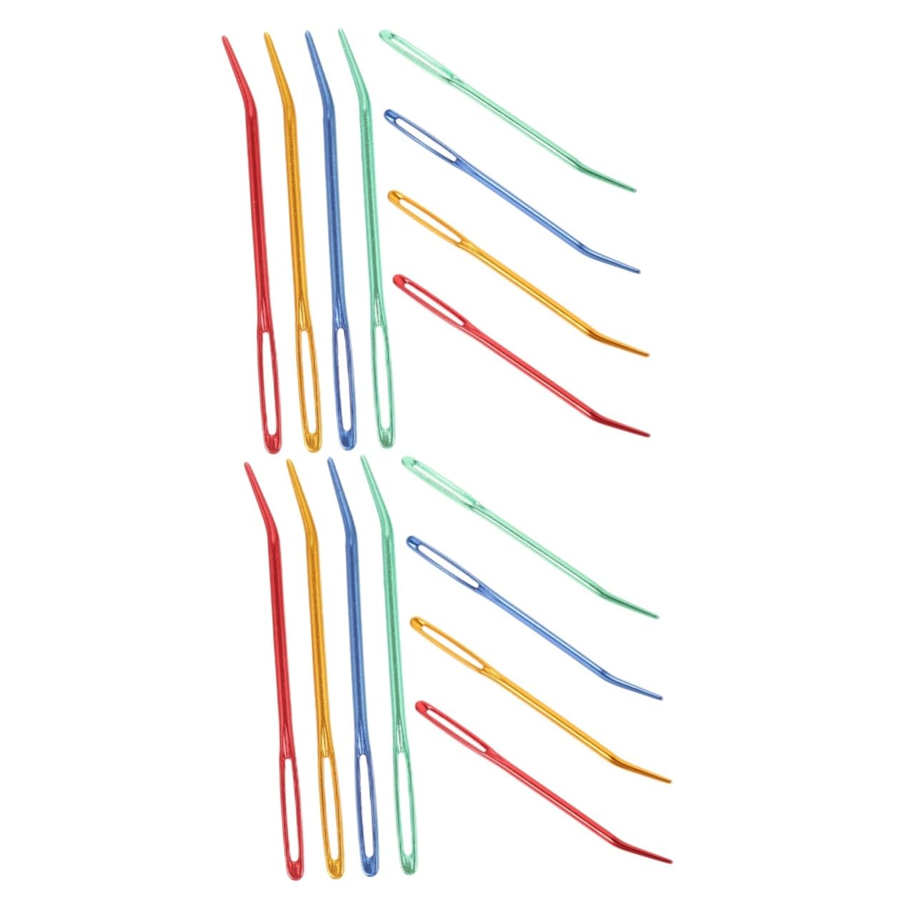 HAWILLOSCH 2sets Cable Needles for Knitting Large Eye Long Craft Needle for Crocheting Knitting for Crocheting Aluminum Professional 8pcs*2