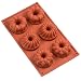 Sorbus 6-Cavity Silicone Fancy Mini Bundt Cake, Brown