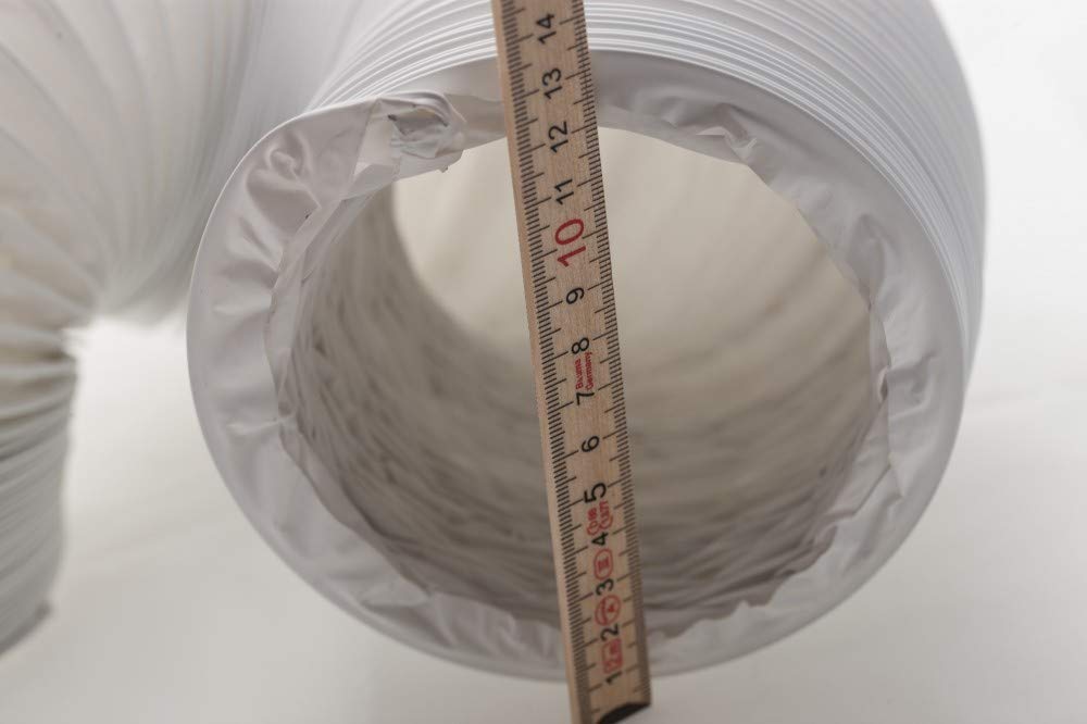 Daniplus, Tubo di scarico aria, flessibile, in PVC, diametro 125/127 mm, lunghezza 4 m, perfetto per impianti di climatizzazione, asciugatrici e cappe aspiranti
