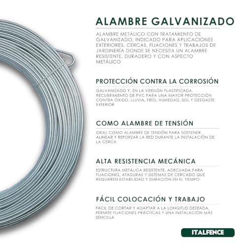 Miniatura 2 de Italfence - Alambre De Hierro Galvanizado Para Cercados, 100 Metros Disponibles Varios Diámetros Ø2,30mm