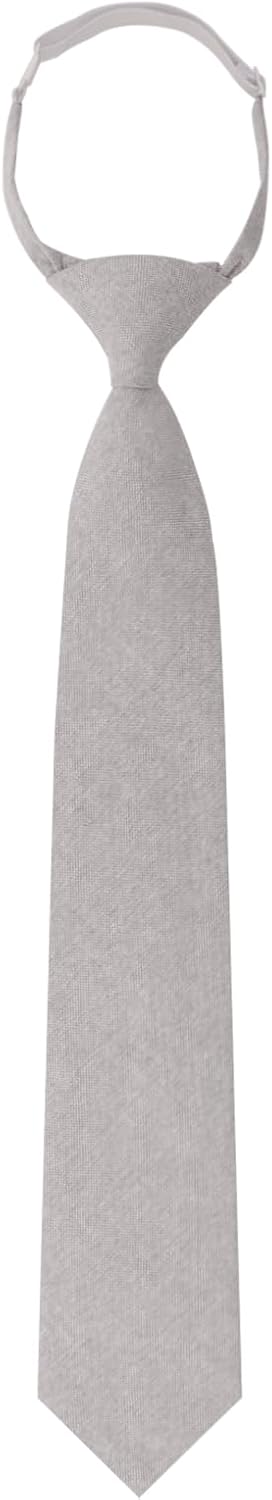 Luckyvestir Boys Tie Cotton Solid Color Ties for Boy Kids Pre Tied Adjustable Clip on Ties for Wedding School Church
