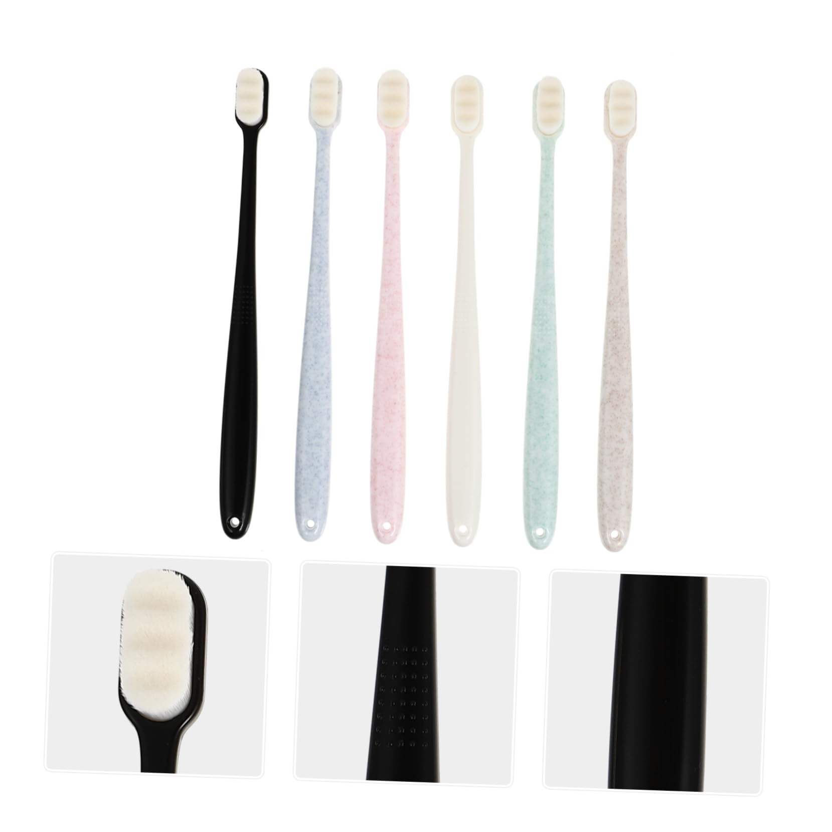 FRCOLOR 3 Set Spazzolini Morbidi Per Adulti Design Compatto E Portatile Setole Per Viaggi E Uso 6 Pezzi*3