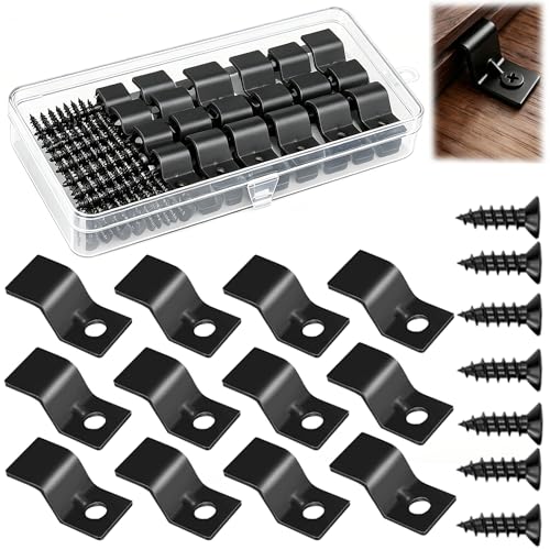 CARIMOMO 28 Pack Z Clips for Table Tops Black Z Clip Heavy Duty Table Top Fasteners for Wood