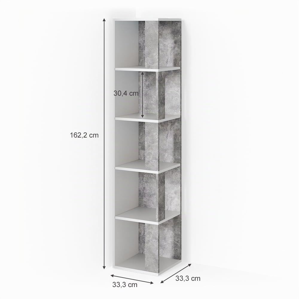 Vicco Eckregal Lio, Beton, 33.3 x 162.2 cm