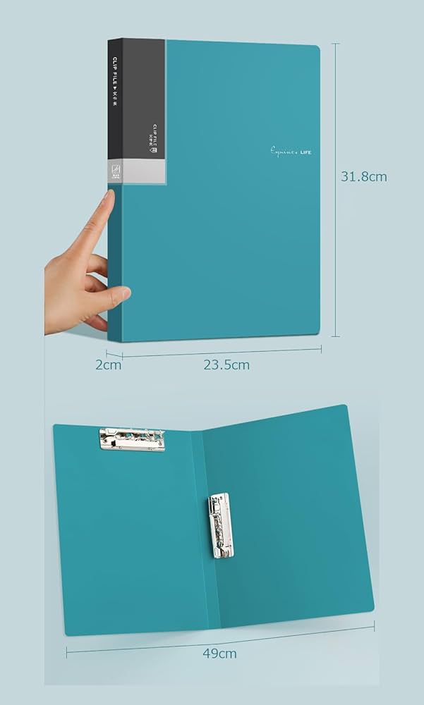 Amazon | 二つ折り ダブルクリップ ファイル 横型 縦型