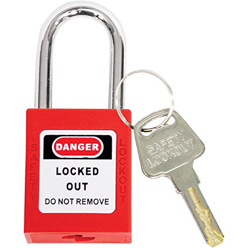 TruForce Safety Padlock w/Steel Shackle, Red (2 Units)