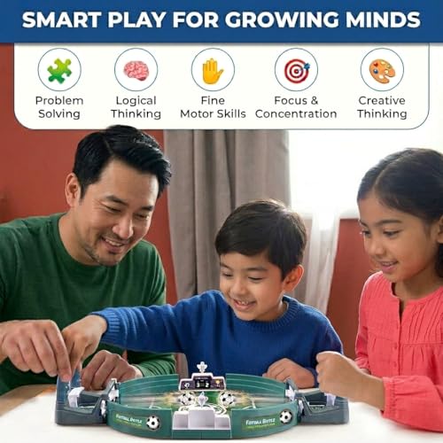 Image of Funky Panda Football Table Top Game for Kids 3+ Years | 2-Player Mini Indoor Soccer Board Game | Builds Hand-Eye Coordination, Focus & Strategy | Includes 4 Balls | Portable Sports Gift for Boys&Girls