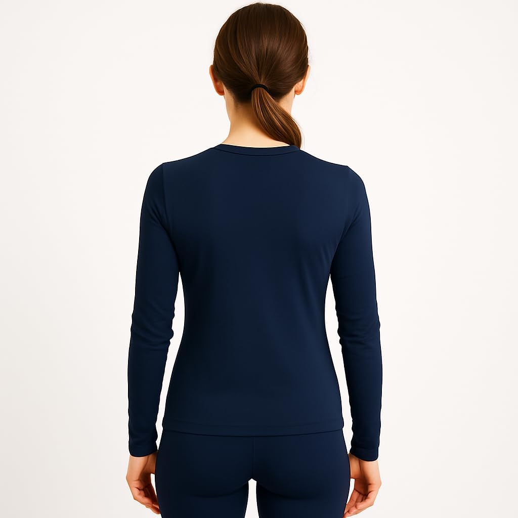 Lands' End Women’s Thermaskin Baselayer Long Sleeve Crewneck Top – Lightweight Heat-Generating Thermal Shirt - Image 3