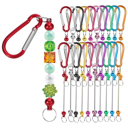 Porte-clés à perles en métal PATIKIL avec mousqueton multicolore pour loisirs créatifs x20