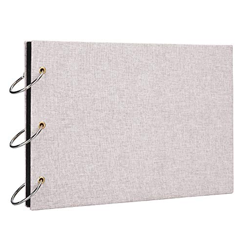 ThxMadam Lino Álbum de Fotos Scrapbook Libro de Visitas de Boda con 60 Páginas Negras Presentes para Regalo de Valentín Día de Aniversario Navidad Cumpleaños para Esposa Hija Madre