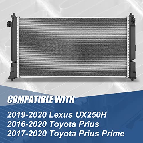 Image of Auto Dynasty Radiator Compatible with 16-20 Lexus UX250H Toyota Prius Prime, DPI 13591 Factory Style 1-Row Cooling Radiator, Aluminum Core
