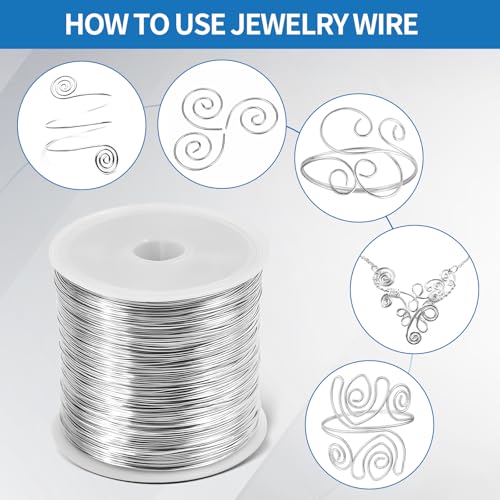 Image of 26 Gauge Tarnish Resistant Copper Wire 328ft for Jewelry Wire（Silvery） | (0.4mm X 100m) durable craft copper wire, ideal for handmade ornaments design and various DIY handcraft projects
