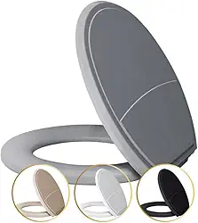 Assento Sanitário Almofadado Basico Oval Plus Slim Universal Cor:Cinza Claro