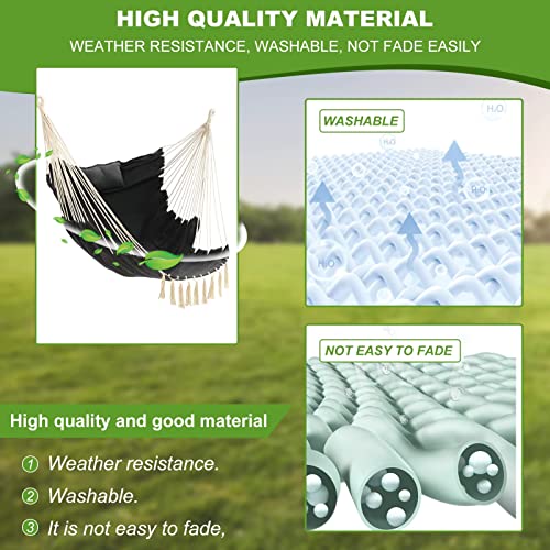 Hammocks Double Hammocks Woven Bohemian Handmade Adjustable Indoor And Outdoor Patio Garden Porch 400 Pounds Of Capacity With Faded Material（Sell Without A Stent） #TOP4