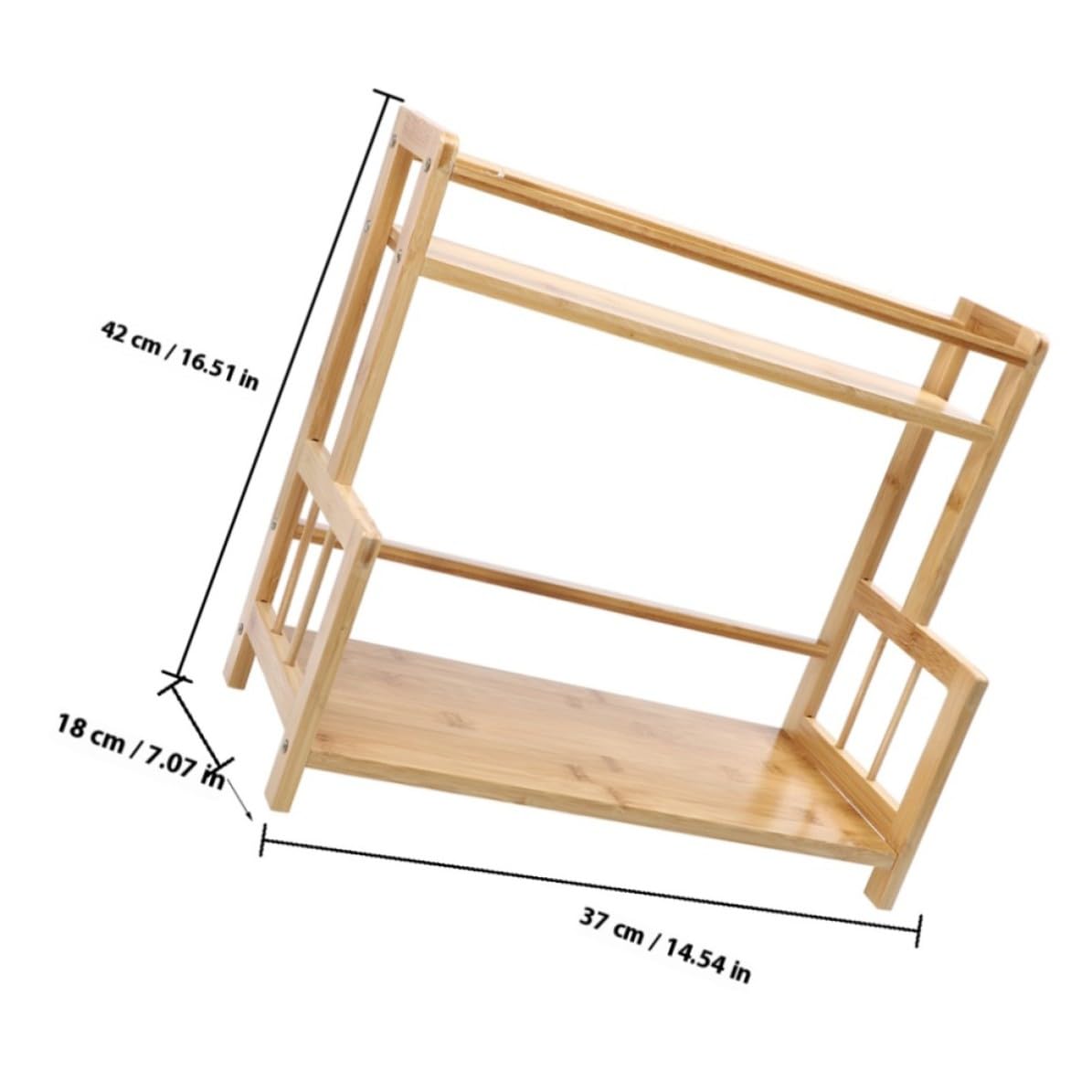 Organizador de Gabinetes de Cocina de Bambú Beige de 2 Niveles, Estante Multifunción para Condimentos y Especias, Ahorro de Espacio para Decoración de Cocina