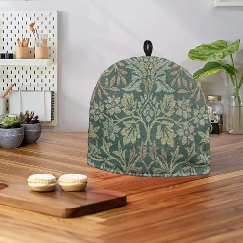 Image of Morris Style Print Tea Pot Cover Teapots Cosy Insulated Tea Cozies Home Kitchen Decoration Teapot Dust Cover Warming Tea Kettle Quilt Creative Gifts for Party