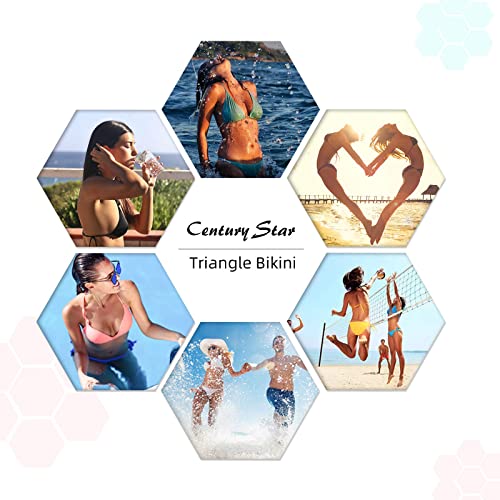 Image of Century Star Women Cute String Triangle Bikini Sets - Swimsuits Two-Piece Tie Side Adjustable Ties Halter Bathing Suit