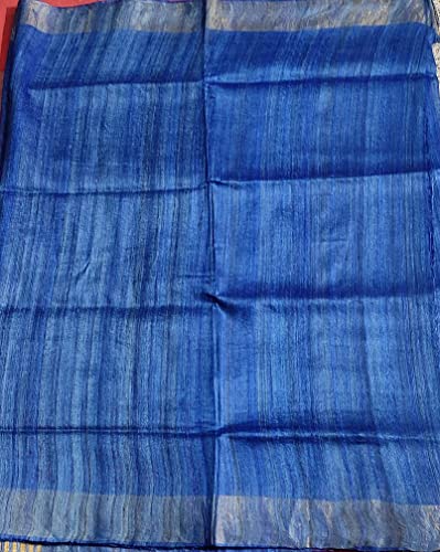 Triveni Handloom blue bhagalpuri silk saree – image 4
