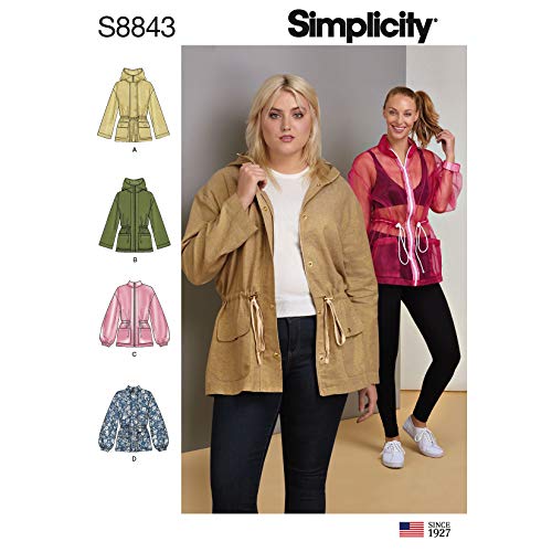 Patron de veste Anorak femme Simplicity S8843 tailles L à XXL