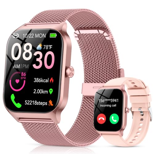 Image of Smart Watch for Women, 120+ Sport Modes, 1.85"HD Fitness Watch with Bluetooth Calls/Messages, 24/7 Heart Rate/Sleep/SpO2 Monitor, IP68 Waterproof Fitness Tracker, Smartwatch for iOS/Android Rose Pink