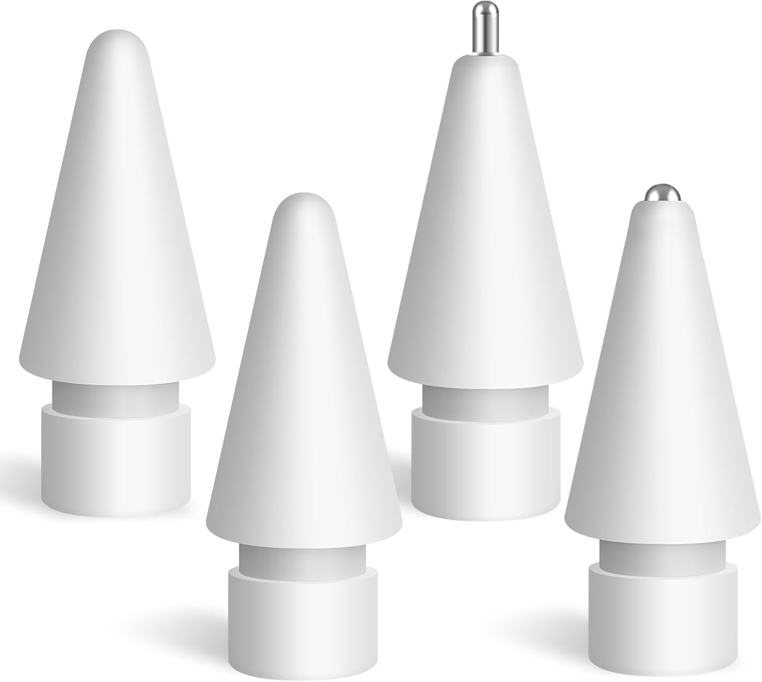 Vercapm Upgraded Replacement Tips for Apple Pencil 2nd Generation/1st Gen/USB-C & Apple Pencil Pro - Metal Apple Pencil Tips for Precise Control - Pen Nibs Accessories for Apple iPad Pro Pencil (4 Pac