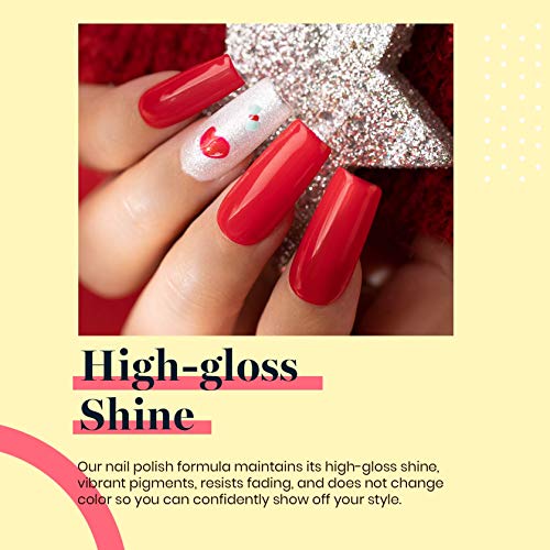 Beetles Gel Nail Polish Classic Set - Classic Queen 6 Colors Red Black Nude White Pink Glitters Nail Gel Polish Soak Off LED Kit Manicure - Image 5