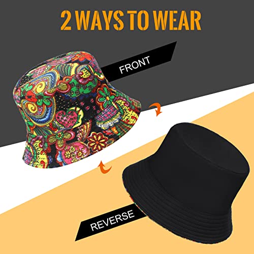 Sombrero de Pescador Reversible Unisex de Moda con Patrón de Cachemir Gorro Colorido de Cubo Plegable de Doble Cara Accesorios de Colores para Verano Playa - imagen 3
