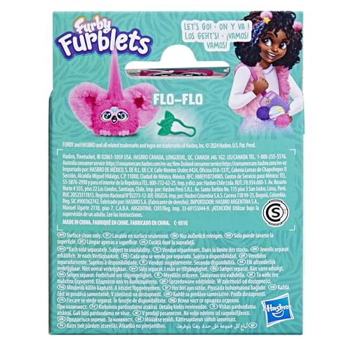 Furby Furblets Flo-Flo Flamingo-Minispielzeug aus Plüsch – interaktives, sprechendes Kuscheltier für Kinder, Rosa