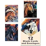 Untamed Spirits by Jan Taylor [ASN34603] Blank Horse Note Card Assortment - 12 cards featuring a full-color interior and colorful envelope