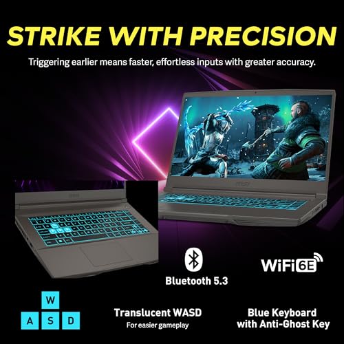 Image of msi Thin A15 15.6 inch FHD 144Hz Gaming Laptop, AMD Ryzen 5 7535HS, 32GB DDR5, 2TB Storage(1TB SSD+1TB Docking Station Set), GeForce RTX 4050 6GB GDDR6, Backlit Keyboard, Wi-Fi 6E, Win 11 Pro, Black