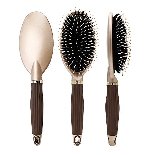 YoovatElephbaby Boar Bristle Paddle Hair Brush，Detangling Brush for Straightening &Smoothing Hair,For Thick, Fine, Thin, Wet,Wavy, Straight, Long, or Short Hair