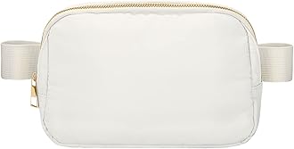 Belt Bag for Women Men Crossbody Fanny Pack Bum Hip Waist Bags with Adjustable Standard Strap for Running,Off White