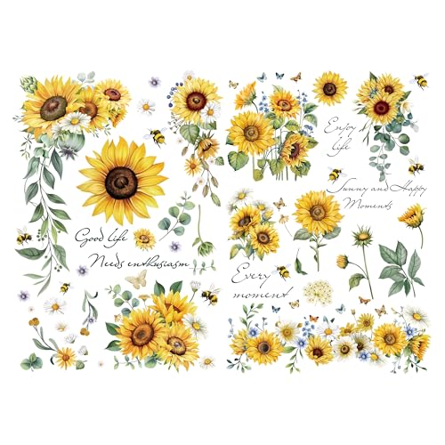 Transferts de tournesols pour meubles abîmés à relooker facilement - 2