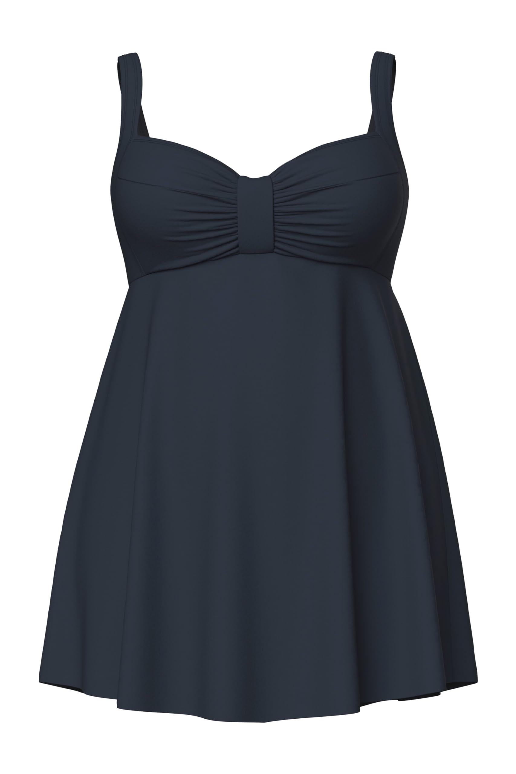 Ulla Popken Damen große Größen Übergrößen Plus Size Badekleid, Zierband, Softcups, recycelt 846420