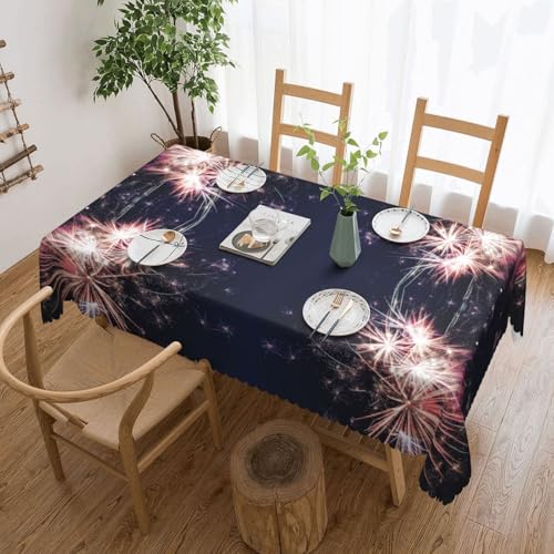 Nappe rectangulaire en tissu feu d'artifice pour buffets et fêtes